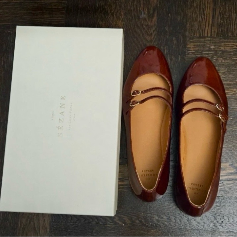 Sezane Burgundy Patent Leather Loafers - Picture 5 of 7